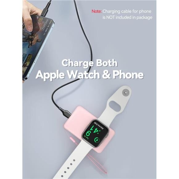 Portable Charger for Apple Watch, 4000mAh iWatch Charger Power Bank Wireless - Picture 5 of 7